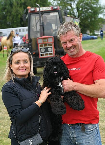 Jenny Satchwell and John McGloin, Knockroe, Castlerea, pictured with Bear at Roscommon Show. Pic: Gerard O’Loughlin Jenny Satchwell and John McGloin, Knockroe, Castlerea, pictured with Bear at Roscommon Show. Pic: Gerard O’Loughlin