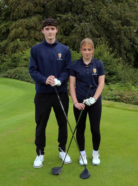 Captains Sam Heaton and Sarah Lennon ahead of the official drive-in for junior golfers at Athlone Golf Club on Sunday last. Pic: Padraig Devaney Captains Sam Heaton and Sarah Lennon ahead of the official drive-in for junior golfers at Athlone Golf Club on Sunday last. Pic: Padraig Devaney