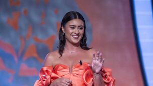 <p>Rebecca Collins on stage during the Rose of Tralee.</p> <p>Rebecca Collins on stage during the Rose of Tralee.</p>