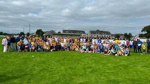 <p>The Roscommon and Monaghan Masters Football sides after their All Ireland Plate semi final. Picture: Roscommon Gaelic Masters.</p>