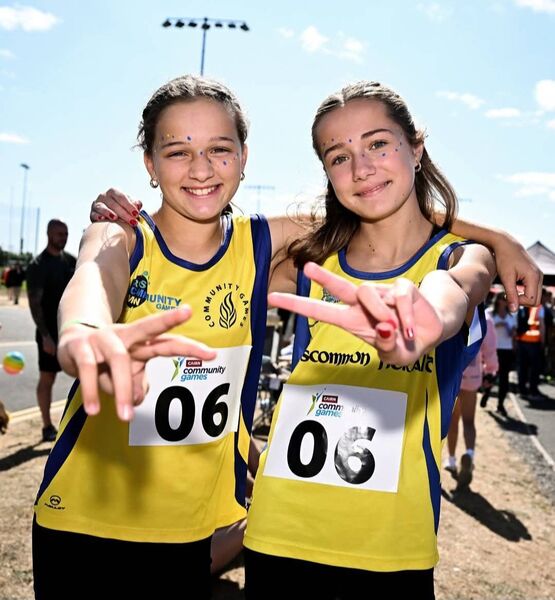 Madeleine Henry and Sophie Burke from Castlerea who took part in the national Community Games finals in Carlow last weekend. Madeleine ran in the 600m and Sophie ran in the 100m sprint. 