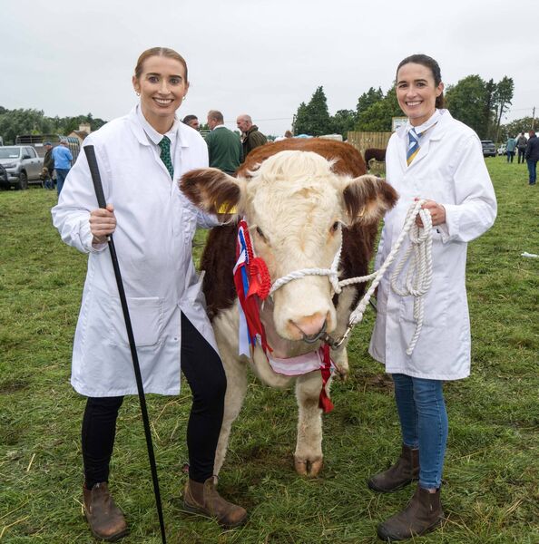 Maeve and Eilis Mullooly from Strokestown with their overall Hereford champion at Mohill Show. Pic:Gerry Faughnan Maeve and Eilis Mullooly from Strokestown with their overall Hereford champion at Mohill Show. Pic:Gerry Faughnan