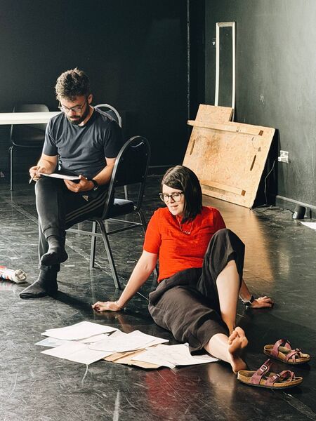 Boyle cousins Jarlath and Maria Tivnan in rehearsals. Boyle cousins Jarlath and Maria Tivnan in rehearsals.