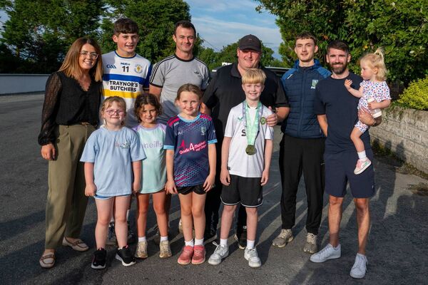 Donnacha with coaches, trainers and friends from Western Gaels.Pic: Breda Durr