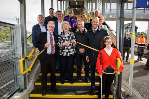 Marking the completion of the accessibility upgrade at Boyle Station were: Front: Minister of State at the Dept. of Public Expenditure Frank Feighan , Margaret Browne (Resident at Boyle Station House where her late husband PJ was the Station Manager). Iarnród Éireann Regional Manager David Joyce, Dr Martin Daly TD, Roisín Lenehan Users Disability Group. Middle: Councillor Séan Moylan, Senator Gareth Scahill, Station Manager Mary Connolly, Councillor Valerie Byrne Back: Iarnród Éireann Programme Manager Colin Grimes, Gary Kearney Iarnród Éireann Disability Users Group, Councillor Liam Callaghan. Marking the completion of the accessibility upgrade at Boyle Station were: Front: Minister of State at the Dept. of Public Expenditure Frank Feighan , Margaret Browne (Resident at Boyle Station House where her late husband PJ was the Station Manager). Iarnród Éireann Regional Manager David Joyce, Dr Martin Daly TD, Roisín Lenehan Users Disability Group. Middle: Councillor Séan Moylan, Senator Gareth Scahill, Station Manager Mary Connolly, Councillor Valerie Byrne Back: Iarnród Éireann Programme Manager Colin Grimes, Gary Kearney Iarnród Éireann Disability Users Group, Councillor Liam Callaghan.