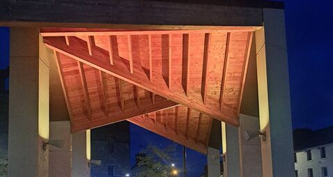 Civic space lit up in gold for Childhood Cancer Awareness Month