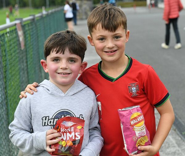 Freddie James Goldrick and Seamus Keane supporting the Boyle senior ladies' footballers against St. Brigid's in Abbey Park on Thursday evening. Picture: Gerard O'Loughlin Freddie James Goldrick and Seamus Keane supporting the Boyle senior ladies' footballers against St. Brigid's in Abbey Park on Thursday evening. Picture: Gerard O'Loughlin