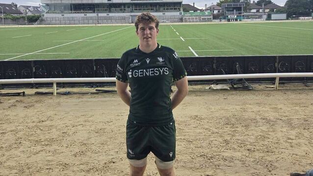 <p>Diarmaid O'Connell made his first appearance for Connacht's flagship side. Photo: Carrick RFC</p>