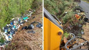 <p>Some of the 30 tonnes of illegally dumped waste removed from Float Road, Ballaghaderreen.</p>