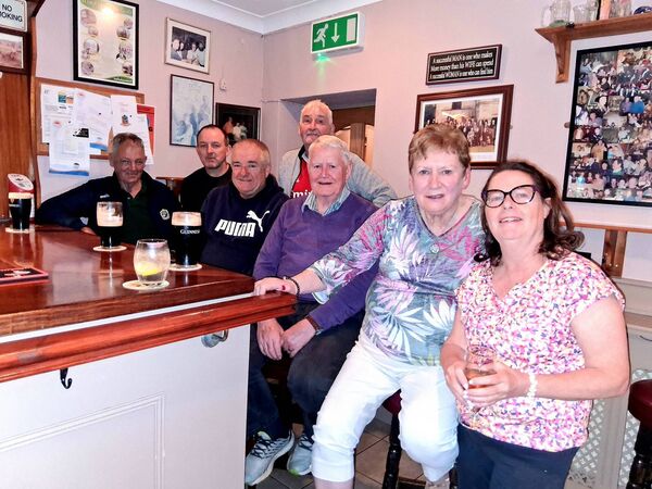 Locals pictured in Clancy's Bar, Knockvicar - Shane McGlynn, Ciaran Oates, Tom Noone, Maura Noone, Ann McGonigle (proprietor Clancy's Bar), back, John Sharkey, and Jimmy Kearns. Pic: Noreen Gaffney Locals pictured in Clancy's Bar, Knockvicar - Shane McGlynn, Ciaran Oates, Tom Noone, Maura Noone, Ann McGonigle (proprietor Clancy's Bar), back, John Sharkey, and Jimmy Kearns. Pic: Noreen Gaffney