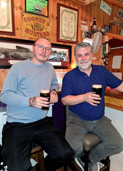 Brian Byrne, Boyle and Mark Browne, Knockvicar pictured enjoying their evening in Clancy's Bar. Pic: Noreen Gaffney Brian Byrne, Boyle and Mark Browne, Knockvicar pictured enjoying their evening in Clancy's Bar. Pic: Noreen Gaffney