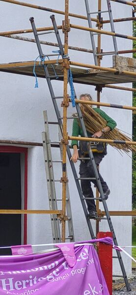 Craft in action with thatcher Marika Leen as Elphin Windmill committee gets the heritage site ready to shine again. Craft in action with thatcher Marika Leen as Elphin Windmill committee gets the heritage site ready to shine again.