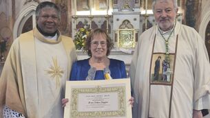 <p>Eithne Higgins who was recently presented with a Benemerenti Medal by Bishop Doran, in recognition of her many years of dedicated service to Aughrim Church. </p> <p>Eithne Higgins who was recently presented with a Benemerenti Medal by Bishop Doran, in recognition of her many years of dedicated service to Aughrim Church. </p>