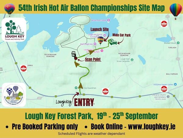 Site map of the 54th Irish Hot Air Balloon Championships. 
