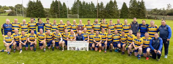 The Roscommon Masters football panel and management following Saturday's three-point victory against Meath in Drumlish. Picture: St. Michael's GAA Club The Roscommon Masters football panel and management following Saturday's three-point victory against Meath in Drumlish. Picture: St. Michael's GAA Club