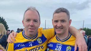 <p>Roscommon Masters vice-captain Michael McNama with St. Ronan's team-mate Eddie Noone following their side's success against Meath in Saturday's All-Ireland Shield final. Picture: St. Ronan's GAA Club</p> <p>Roscommon Masters vice-captain Michael McNama with St. Ronan's team-mate Eddie Noone following their side's success against Meath in Saturday's All-Ireland Shield final. Picture: St. Ronan's GAA Club</p>