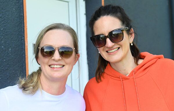 Niki Kennedy and Caitriona Hanmore supporting the Boyle senior footballers during their championship quarter-final victory against Oran at Orchard Park, Elphin.Pic: Gerard O'Loughlin 