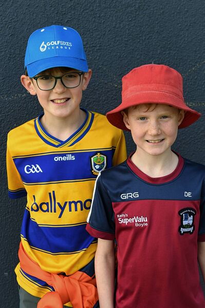 Ruadhán and Donnacha Egan, Boyle, at Sunday's senior football championship quarter-final against Oran at Orchard Park, Elphin. Pic: Gerard O'Loughlin 