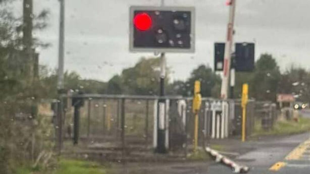 Vehicle strikes barrier at level crossing in County Roscommon
