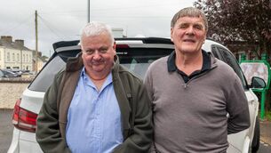 <p>Michael Cox and Stephen Higgins pictured at a recent farewell function for Fr. Micheál Donnelly, former PP Frenchpark, in Ballinagare Community Centre. Pic: Breda Durr</p> <p>Michael Cox and Stephen Higgins pictured at a recent farewell function for Fr. Micheál Donnelly, former PP Frenchpark, in Ballinagare Community Centre. Pic: Breda Durr</p>