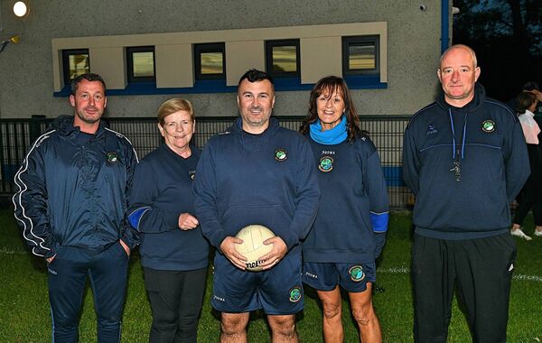 The Clann na nGael senior ladies' football management of Damian Doyle, Mary O’Brien, John Molloy, Áine Lennon and Aidan St. John ahead of Saturday week's county final against Boyle. Picture: Gerard O'Loughlin