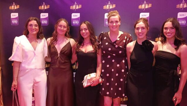 <p>Abby Curran, Aisling Feely, Saoirse Wynne, Helena Cummins, Áine Connaughton and Ella Thompson were all recognised after being named on the 2026 Team of the TG4 All-Ireland Intermediate Championships. Picture: Roscommon LGFA.</p>