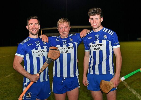 SHOULDER TO SHOULDER: St. Dominic's players, Connell Kennelly, John Murray and Colm Lyons, looking forward to Sunday's showdown against Four Roads at King and Moffatt Dr. Hyde Park. SHOULDER TO SHOULDER: St. Dominic's players, Connell Kennelly, John Murray and Colm Lyons, looking forward to Sunday's showdown against Four Roads at King and Moffatt Dr. Hyde Park.