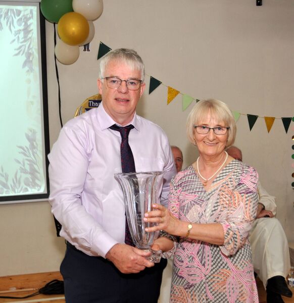 Marie Baggott chairperson of the Tarmon NS Board of Management makes a presentation to Kieran Dowd on his retirement. Pic: Liam Reynolds Marie Baggott chairperson of the Tarmon NS Board of Management makes a presentation to Kieran Dowd on his retirement. Pic: Liam Reynolds