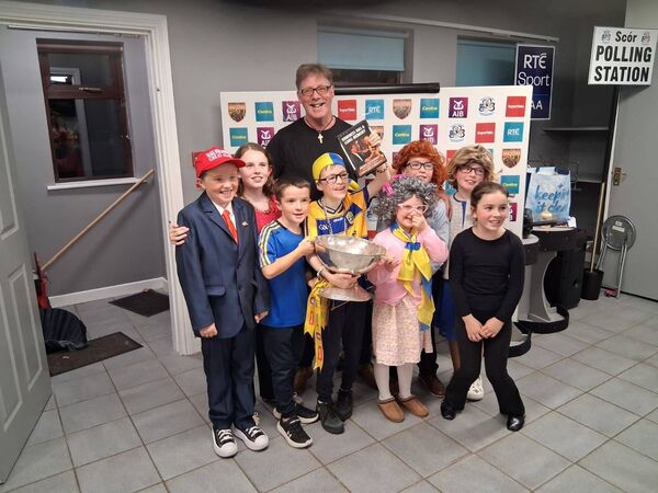 Paddy Joe Burke caused great excitement for all the children when he turned up at the parish Scór Na nÓg Finals in Knockcroghery. Paddy Joe Burke caused great excitement for all the children when he turned up at the parish Scór Na nÓg Finals in Knockcroghery.