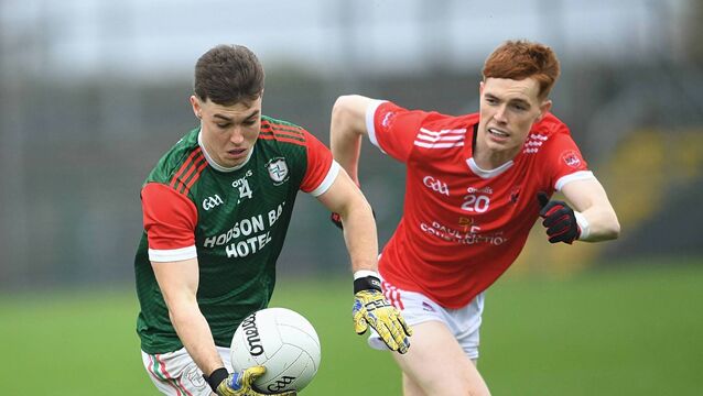 <p>WE MEET AGAIN: Bobby Nugent maintains possession under pressure from Adam McGreal during last year's county senior football final between St. Brigid's and Pádraig Pearses at King and Moffatt Dr. Hyde Park. Picture: Gerard O'Loughlin </p>