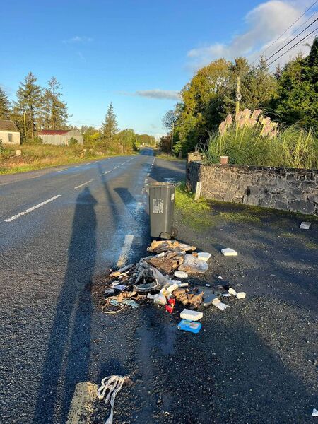 The unseemly scene on the Glenamaddy-Dunmore Road on Friday morning. The unseemly scene on the Glenamaddy-Dunmore Road on Friday morning.
