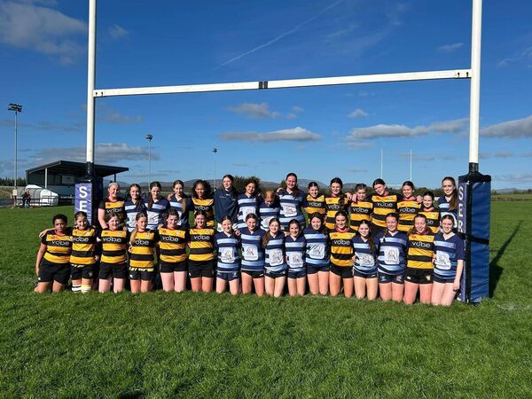 The Carrick and Castlebar U-16 girls teams after their league match The Carrick and Castlebar U-16 girls teams after their league match