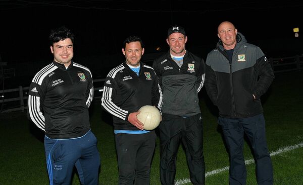 Aonghus McDonagh, Christopher "Crippy" Dunne, Declan Flanagan, and Dave Conlon at Éire Óg training ahead of Sunday's intermediate football final against Tulsk Lord Edwards. Aonghus McDonagh, Christopher "Crippy" Dunne, Declan Flanagan, and Dave Conlon at Éire Óg training ahead of Sunday's intermediate football final against Tulsk Lord Edwards.