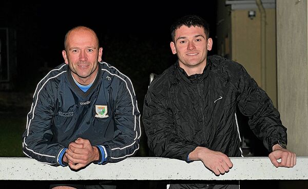 FAMILY AFFAIR: Cousins Pádraig and Jason Doory looking forward to Sunday's intermediate football final. Padraig and Jason are sons of Pat and Ray respectively from the last Éire Óg intermediate football championship-winning team in 1993. FAMILY AFFAIR: Cousins Pádraig and Jason Doory looking forward to Sunday's intermediate football final. Padraig and Jason are sons of Pat and Ray respectively from the last Éire Óg intermediate football championship-winning team in 1993.