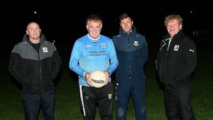 <p>Éire Óg manager Brendan Greene (second from left) alongside Dave Conlon, chairperson and coach; Niall Daly, coach, and Brendan Crawley at training in Tubber, County Offaly, ahead of Sunday's intermediate football championship final against Tulsk Lord Edwards at King and Moffatt Dr. Hyde Park. Pictures: Gerard O'Loughlin</p> <p>Éire Óg manager Brendan Greene (second from left) alongside Dave Conlon, chairperson and coach; Niall Daly, coach, and Brendan Crawley at training in Tubber, County Offaly, ahead of Sunday's intermediate football championship final against Tulsk Lord Edwards at King and Moffatt Dr. Hyde Park. Pictures: Gerard O'Loughlin</p>