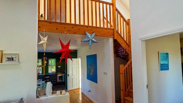 The spacious accommodation extends over two floors. 