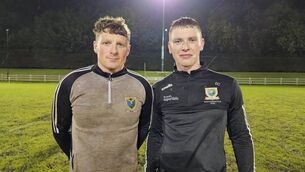 <p>Conor Cox (left), pictured here alongside Enda Crawley, spoke of his relief after helping Éire Óg claim the Jamesie Murray Cup</p> <p>Conor Cox (left), pictured here alongside Enda Crawley, spoke of his relief after helping Éire Óg claim the Jamesie Murray Cup</p>