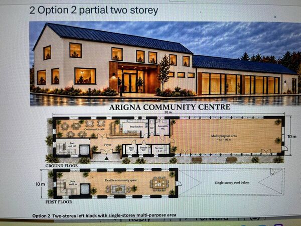 A second proposed design option for the new community centre in Arigna. A second proposed design option for the new community centre in Arigna.