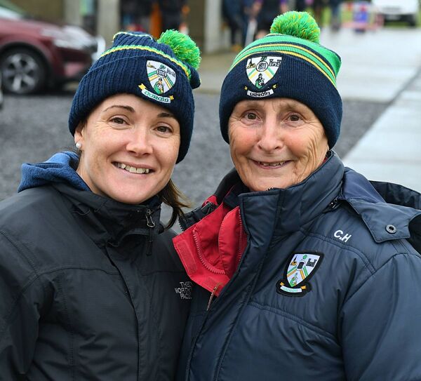 Edel Crehan and Catherine Hoare in Lisnamult to see Oran win last Saturday's Senior A camogie championship crown at Athleague's expense. 
